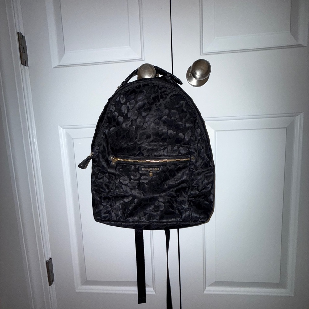 Michael Kors Black Animal Print Backpack - Picture 4 of 4